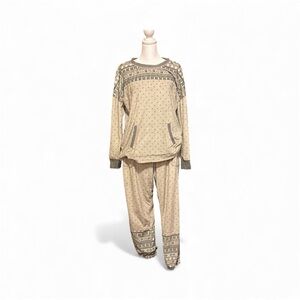 Simply Vera Vera Wang Gray and Cream Knit PJs